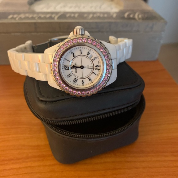 Channel watch J12 w/pink sapphire bezel - Picture 1 of 4